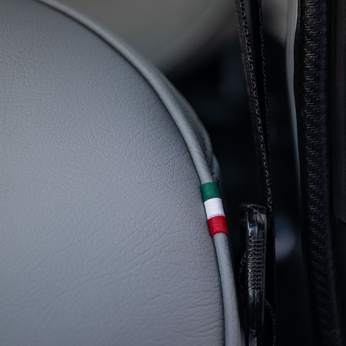 Thanos Designs Autobianchi A112 Driver Seat Italian Flag Detail