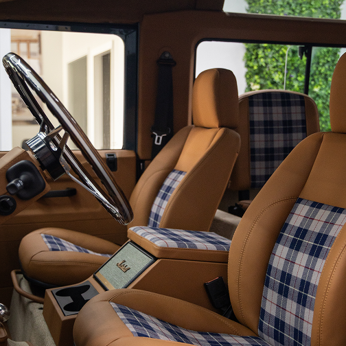 Thanos Designs Land Rover Defender Front Seat Close Up