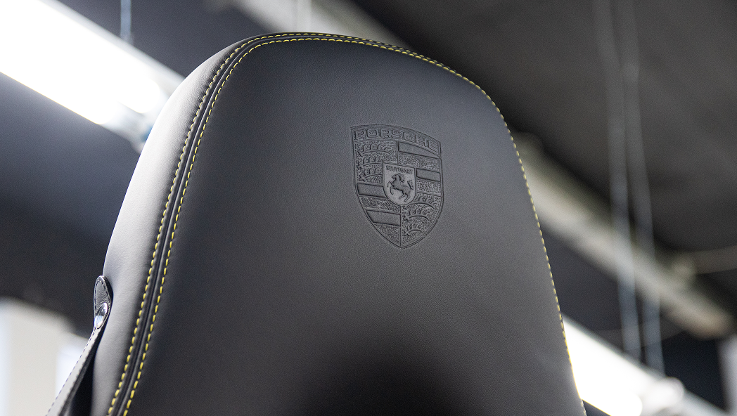 Thanos Designs Porsche Seat Emblem Detail