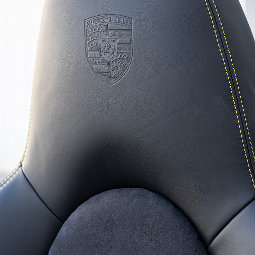 Thanos Designs Porsche Seat Emblem Detail