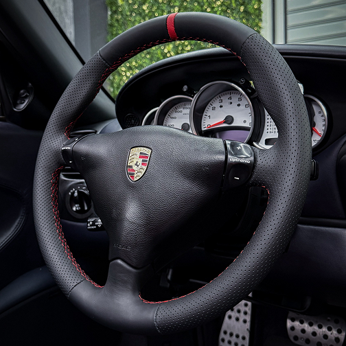 Thanos Designs Porsche Boxter Steering Wheel Close Up