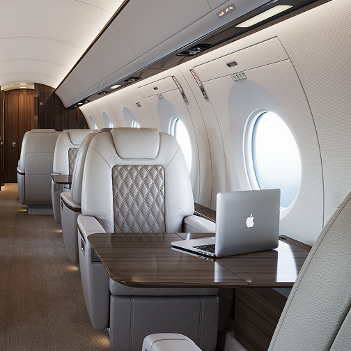 Thanos Designs Private Jet Inside Seat Close Up