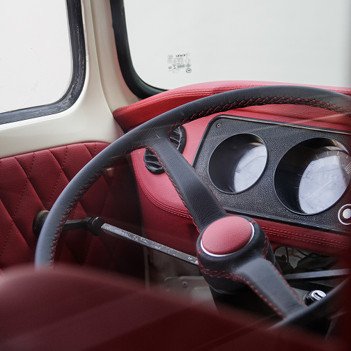 Thanos Designs VW T2 Front Seat Steering Wheel View